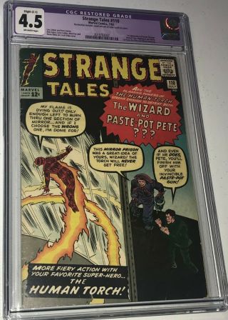 Strange Tales 110 Cgc Restored Slight (c - 1) 4.  5 Ow 1st Dr Strange