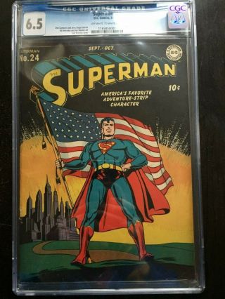 Superman 24 Cgc Fn,  6.  5; Ow - W; Classic Flag Cover