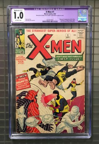 X - Men 1 Marvel Comics 1963 Cgc Restored Grade 1.  0 First Appearance Of X - Men