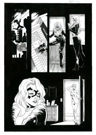 Black Cat Vs Mary Jane 01 Page 01 By Di Amorim - Art Pinup Drawing