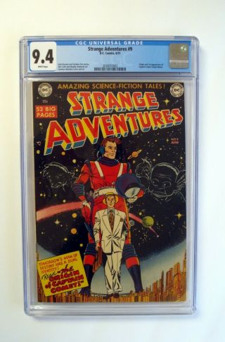 Strange Adventures 9 1st Captain Comet Cgc 9.  4 White Pgs 1951 Toth Fox