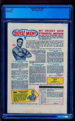 FANTASTIC FOUR 48 CGC 6.  0 WHITE PAGES BRIGHT COLORS NO MARKS NICER THAN MOST 7.  0 2