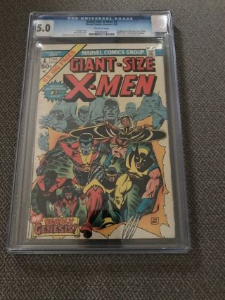 Giant - Size X - Men 1 Cgc 5.  0 | Marvel 1975 | 1st X - Men Team Off - White Pages