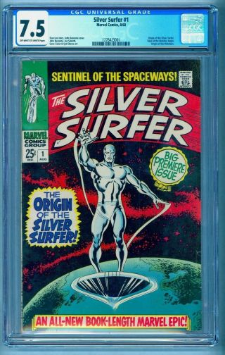 Silver Surfer 1 Cgc 7.  5 Oww Unpressed Also See Our Fantastic Four 48 50 72