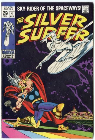 Silver Surfer 4 Nm - 9.  2 White Pages Surfer Vs.  Thor Marvel 1969