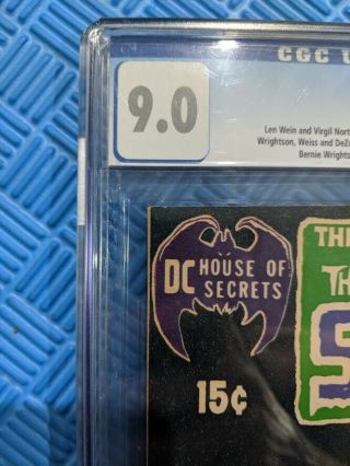 DC Comics House of Secrets 92 CGC 9.  0 1st appearance of Swamp Thing OW Pages 4