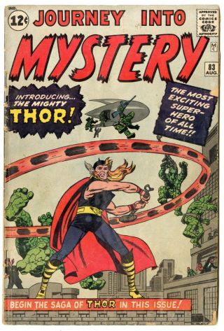 Journey Into Mystery 83 Vg - 3.  5 Origin & 1st App.  Thor Marvel 1962 No Resv