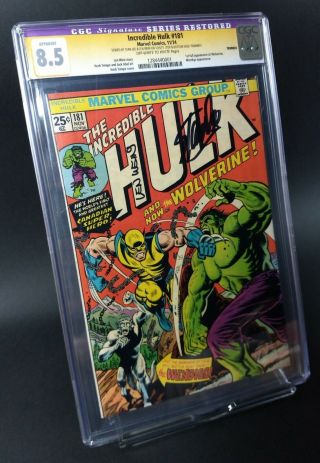 Incredible Hulk 181 Cgc 8.  5 Ss Signed Stan Lee,  Len Wein - Trimmed 1st Wolverine