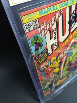 Incredible Hulk 181 CGC 8.  5 SS signed Stan Lee,  Len Wein - Trimmed 1st Wolverine 2