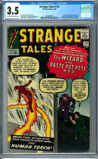 Strange Tales 110 Cgc 3.  5 (ow - W) 1st Appearance Of Doctor Strange