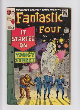 Fantastic Four 29 7.  0 Fn/vf Silver Watcher 4 Lee Kirby Happened On Yancy Street