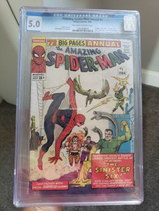 Spider - Man Annual 1 - Cgc 5.  0 First Appearance Of The Sinister Six (6)