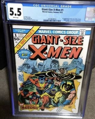 Giant Size X - Men 1 Cgc 5.  0 Solid White Pages 1st Storm Colossus Nightcrawler