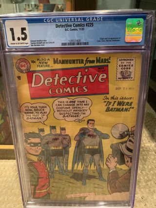 Detective Comics 225 Cgc 1.  5 Martian Manhunter First Appearance
