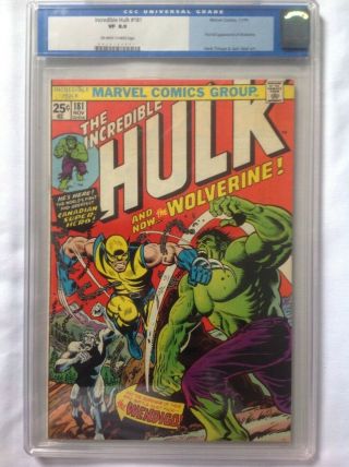 The Incredible Hulk 181 Cgc 8.  0,  Very Fine,  (marvel),  1st Wolverine,  Old Cgc Label