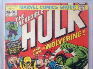 The Incredible Hulk 181 CGC 8.  0,  Very Fine,  (Marvel),  1st Wolverine,  Old CGC Label 8
