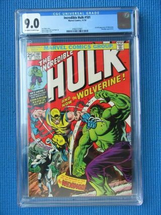 INCREDIBLE HULK 181 - CGC - (9.  0) - 1ST FULL APPEARANCE OF THE WOLVERINE 8