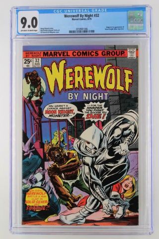 Werewolf By Night 32 - Cgc 9.  0 Vf/nm - Marvel 1975 - 1st App/origin Moon Knight