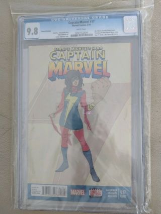 Captain Marvel 17 Second 2nd Print Cgc 9.  8 1st Appearance Of Kamala Khan
