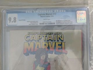 Captain Marvel 17 Second 2nd Print CGC 9.  8 1st appearance of Kamala Khan 2