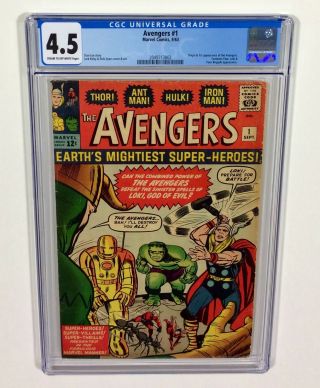 Avengers 1 Cgc 4.  5 Key (1st Avengers Appearance & Origin) Sept.  1963 Marvel