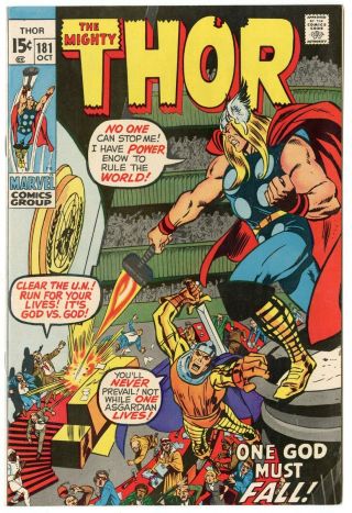 Thor 181 Vf,  8.  5 Ow/white Pages Neal Adams Art Marvel 1970
