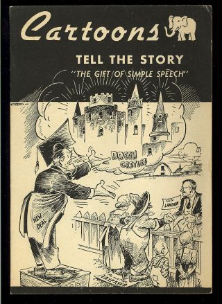 Cartoons Tell The Story Nn Rare Not In Guide Political Giveaway Comic 1936 Fn -