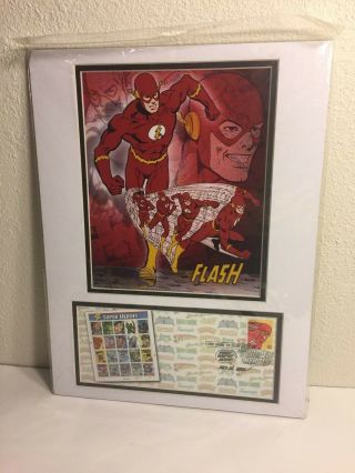 Dc Comics Hero Flash Stamp Art Usps First Day Of Issue 12 X 16