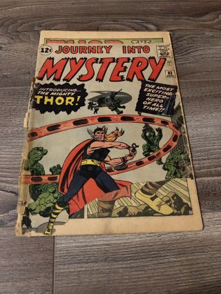 Journey Into Mystery 83 Marvel 1962 Origin & 1st App Of Thor Unrestored Complete