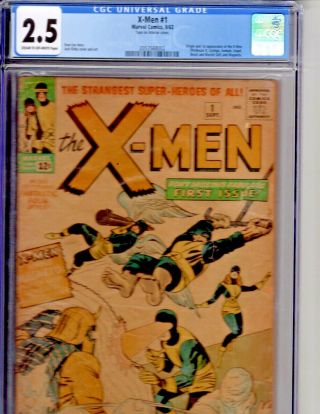 X - Men 1 (1963) Cgc Graded 2.  5 - Origin And 1st Appearance Of X - Men - Marvel