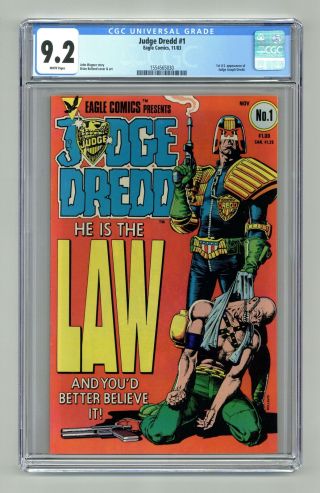 Judge Dredd (eagle/quality) 1 1983 Cgc 9.  2 1554565030