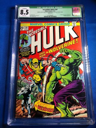 Incredible Hulk 181 Cgc 8.  5 Qualified White Pages - 1st Full App Of Wolverine