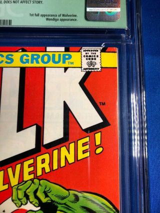 Incredible Hulk 181 CGC 8.  5 Qualified White Pages - 1st full app of Wolverine 5