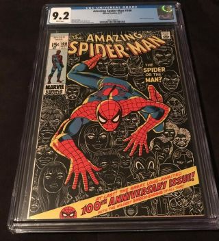 Marvel Comics Spiderman 100 Cgc 9.  2 White Pages Anniversary Issue