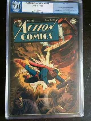 Action Comics 108 Pgx Fn/vf 7.  0; White Pg ; Classic Molten Metal Cover