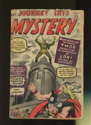 Journey Into Mystery 85 Gd 1.  8 1 Book 3rd Thor,  1st Loki,  Frost Giants,  Asgardians