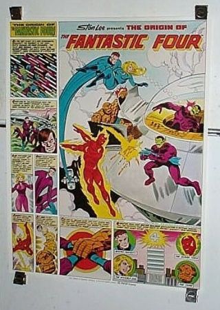 1980 Coca Cola Coke Marvel Comics 28 By 22 " Fantastic Four Poster 1: Marvelmania