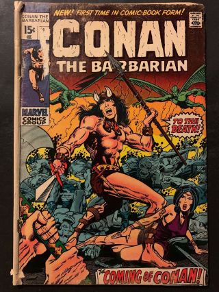 Conan The Barbarian 1 (1970) 1st App & Origin Conan Fr/gd Marvel Bronze Age Key