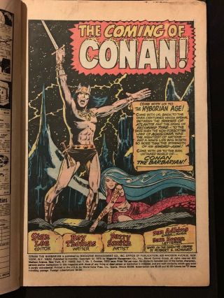 Conan The Barbarian 1 (1970) 1st App & Origin Conan FR/GD Marvel Bronze Age Key 2