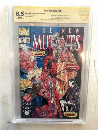 Mutants 98 1st Deadpool 8.  5 Signed By Stan Lee Rob Liefeld Cbcs Cgc Domino