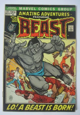 Adventures 11 Marvel Comics 1972 1st App.  The Beast With Fur