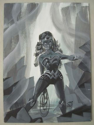 Scott Morse Wonder Woman Commissioned Convention Sketch Painting 2009 Signed