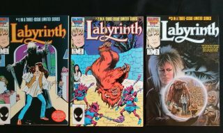 Labyrinth 1 - 3 (1986) Complete Set Jim Henson David Bowie (nm -)