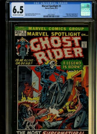 Marvel Spotlight 5 Cgc 6.  5 |marvel 1972| Origin & 1st Ghost Rider - Johnny Blaze