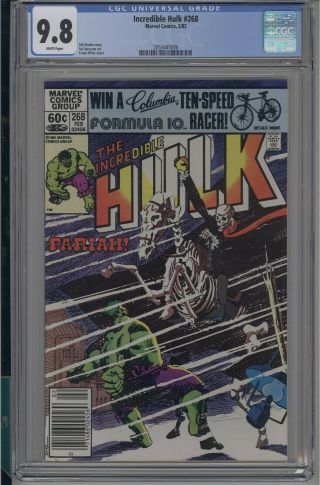 Incredible Hulk 268 Cgc 9.  8 Nm/mt Marvel 1982 White Pages Discounts