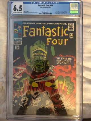 Fantastic Four 49 Cgc 6.  5 1st Full App Of Galactus.  2nd App Of Silver Surfer