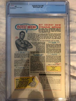Fantastic Four 49 CGC 6.  5 1st full app of Galactus.  2nd app of Silver Surfer 2