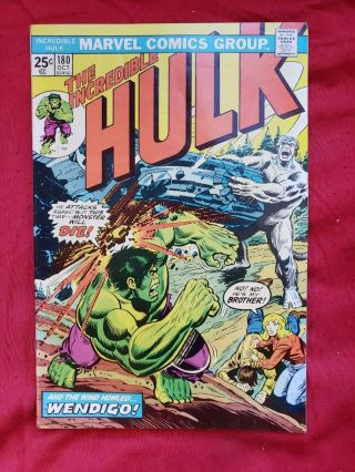Incredible Hulk 180 Marvel Comics 1974 1st Cameo App Wolverine W/ Mvs Fn/vf