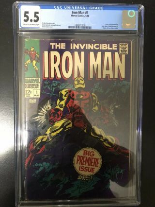Iron Man 1 (may 1968,  Marvel) Cgc 5.  5