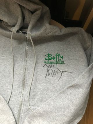 Buffy the Vampire Slayer Zip Up Hoodie - Grey - Signed by Joss Whedon 2